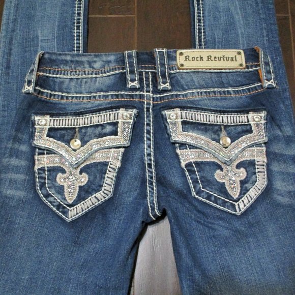 Rock Revival Jen embellished Skinny Jeans Sz 26 LN - Picture 7 of 7